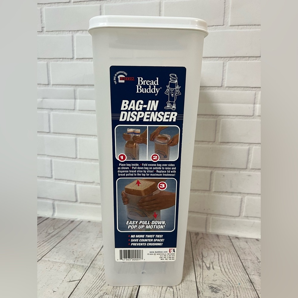 Buddeez Bread Buddy Sandwich Fresh Bread Dispenser Container Made In USA